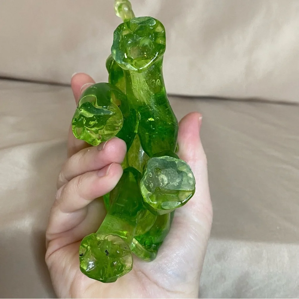 Handmade Elephant Green Blown Glass